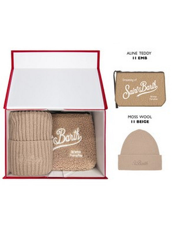 Berretti in maglia Donna Mc2 Saint Barth - Christmas Box Pochette E Cuffia - Beige