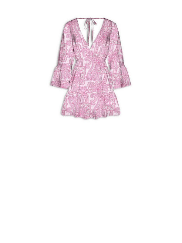Vestiti casual Donna Mc2 Saint Barth - Abito da donna corto in lino fantasia april - Rosa
