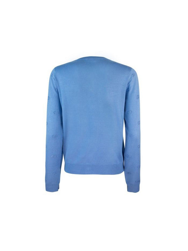 Cardigan Donna Liu Jo - Cardigan con logo e strass - Azzurro