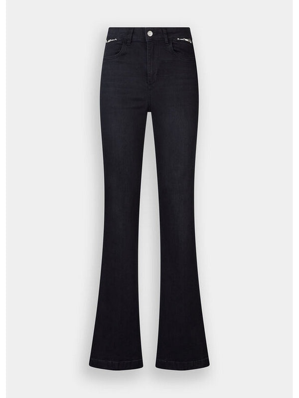 Jeans Donna Liu Jo - Jeans flare a vita alta - Nero