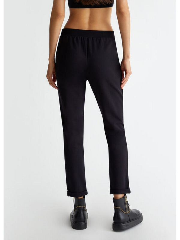 Pantaloni Donna Liu Jo - Pantaloni jogging in felpa - Nero