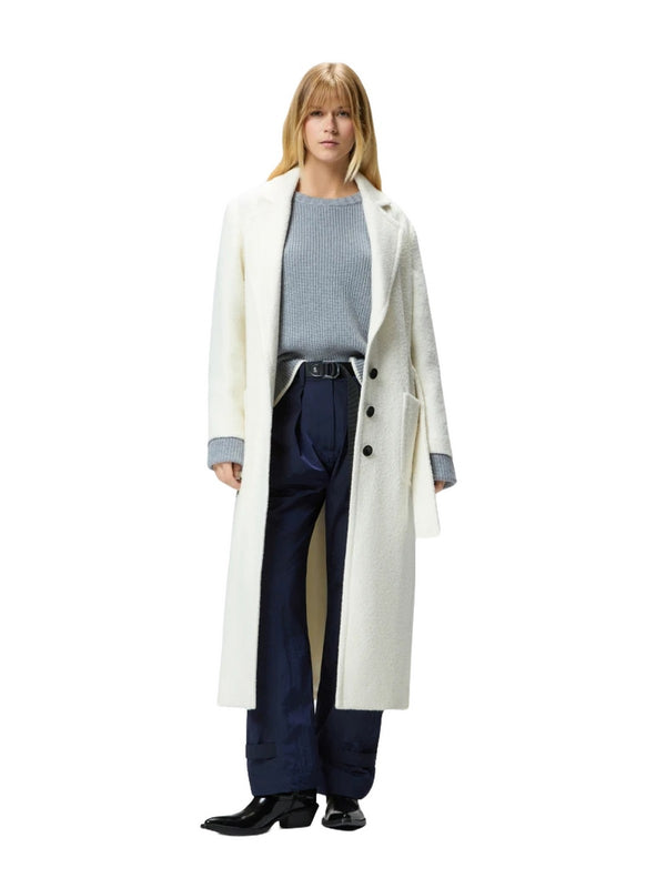 Cappotti Donna Pinko - Cappotto monopetto con cintura - Bianco