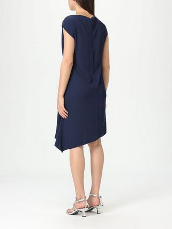 Vestiti casual Donna Liu Jo - Abito corto con drappeggio - Blu