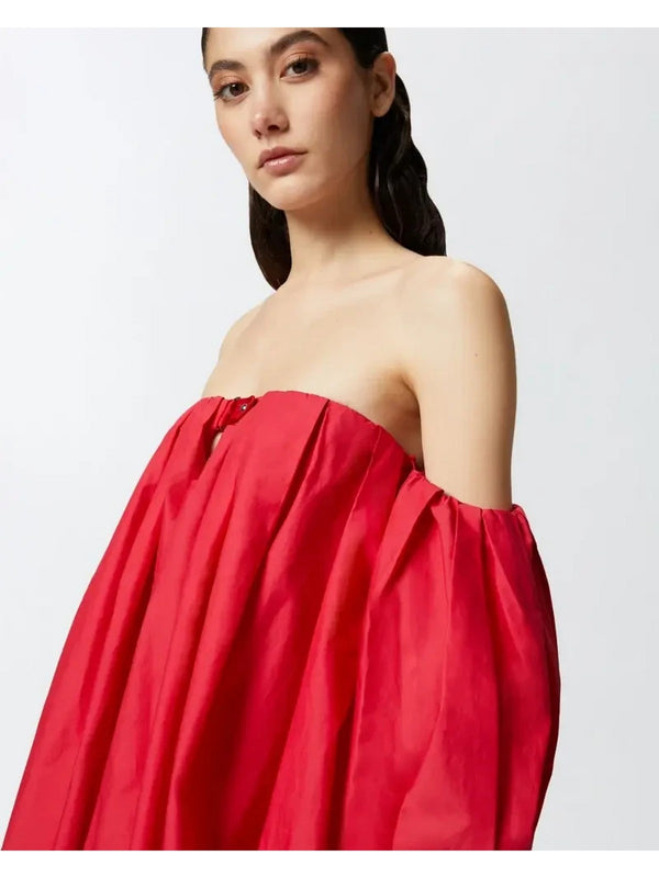 Vestiti da sera e cerimonia Donna Pinko - Mini abito a palloncino in popeline - Rosso