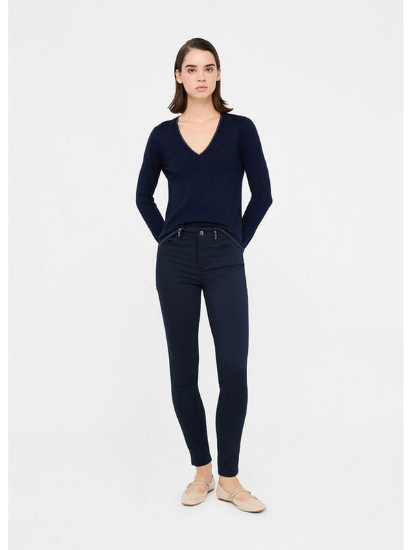Pantaloni Donna Liu Jo - Pantaloni skinny con pietre gioiello - Blu