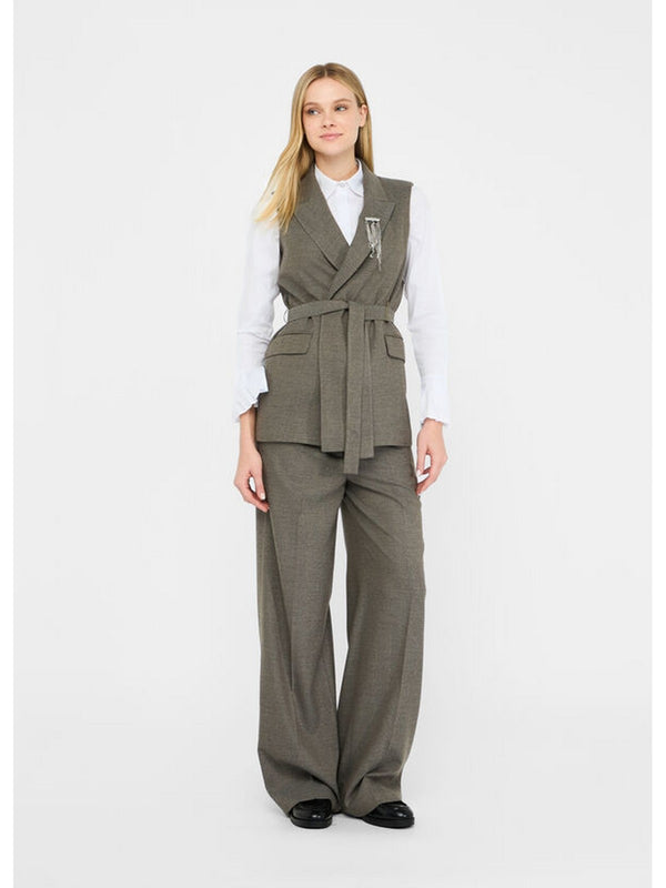 Pantaloni Donna Liu Jo - Pantaloni straight con piega - Verde
