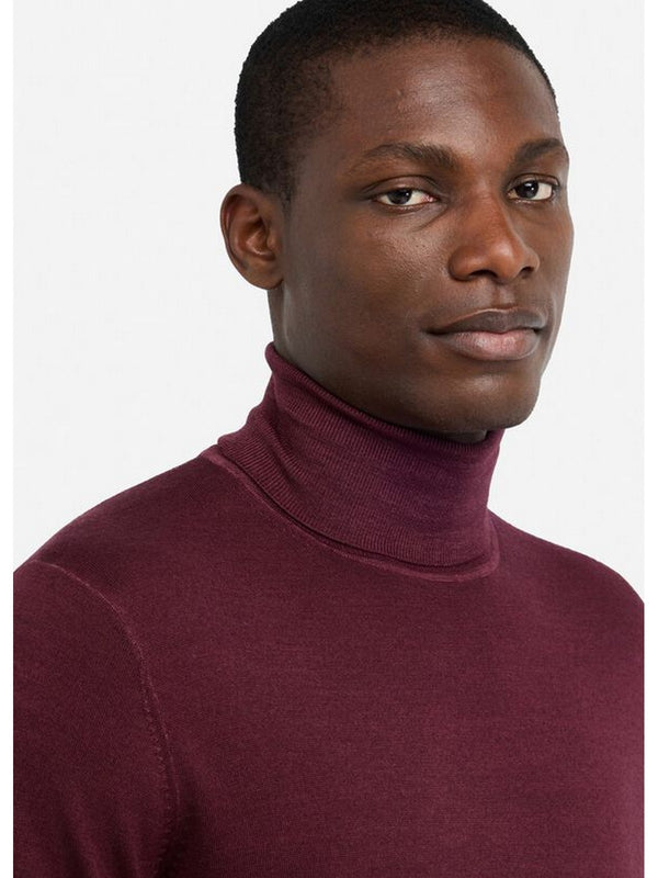 Maglie Uomo LIU JO UOMO - Dolcevita 100% lana merino - Bordeaux