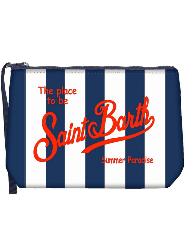 Pochette Uomo Mc2 Saint Barth - Pochette Aline in scuba a righe blu - Blu