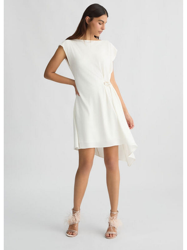 Vestiti casual Donna Liu Jo - Abito corto con drappeggio - Bianco