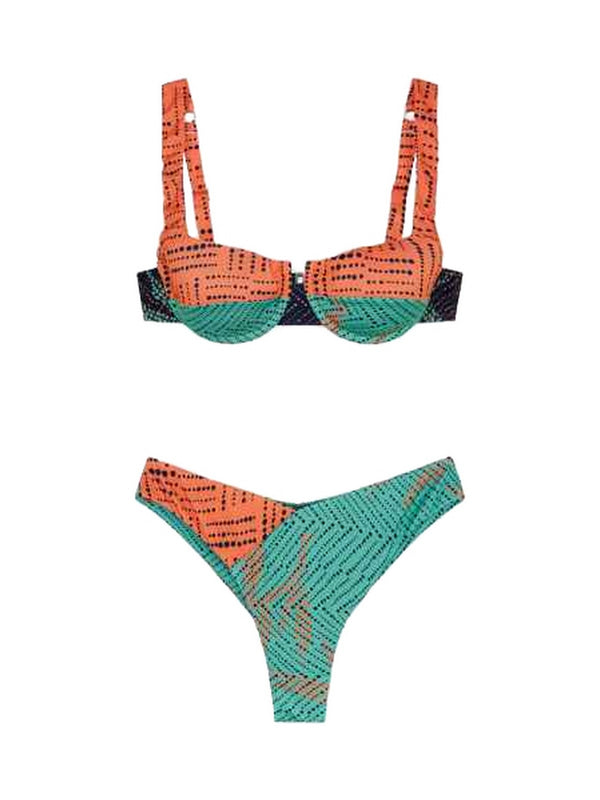 Coordinati Donna Me Fui - Bikini Reggiseno E Slip Americano Fisso Exotic - Verde