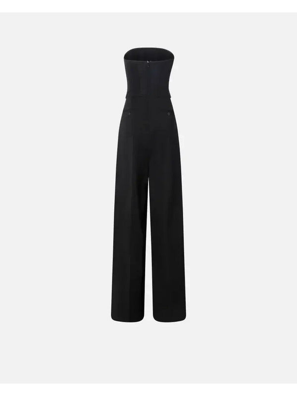 Tute senza manica Donna Pinko - Tuta elegante bustier con pantalone largo - Nero
