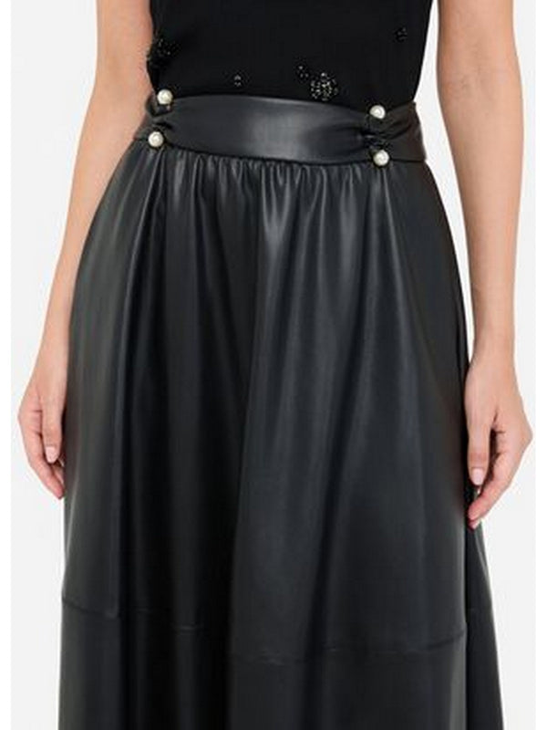 Gonne casual Donna Liu Jo - Gonna in tessuto spalmato - Nero