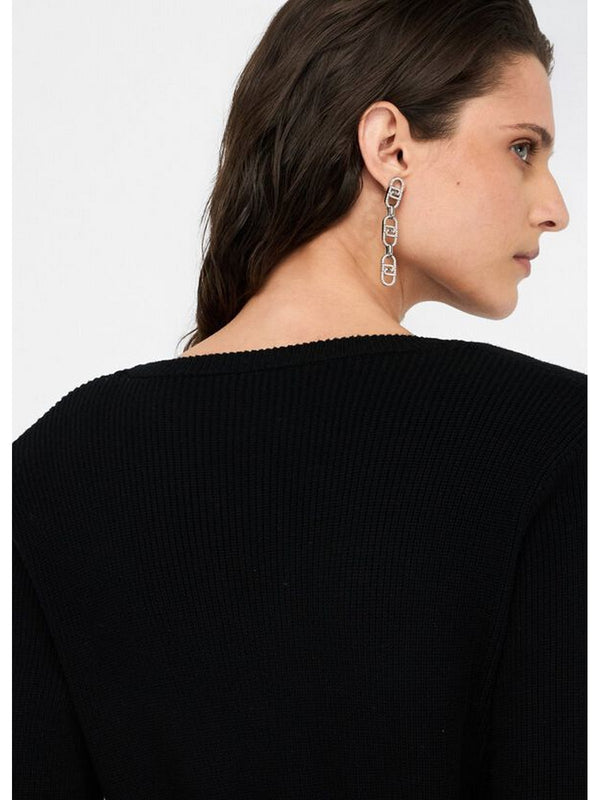 Vestiti casual Donna Liu Jo - Abito in maglia con spalline imbottite - Nero