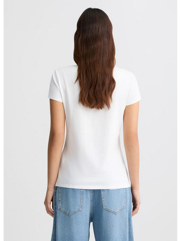 T-shirt Donna Liu Jo - T-shirt con stampa e strass - Bianco