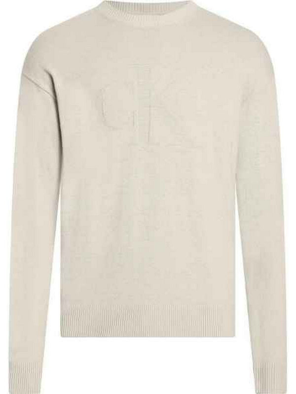 Maglie Uomo Calvin Klein - Maglione Intrasia - Beige