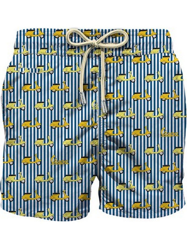Pantaloncini e calzoncini Uomo Mc2 Saint Barth - Lighting micro fantasy mini vespa stripes s 6191 - Blu
