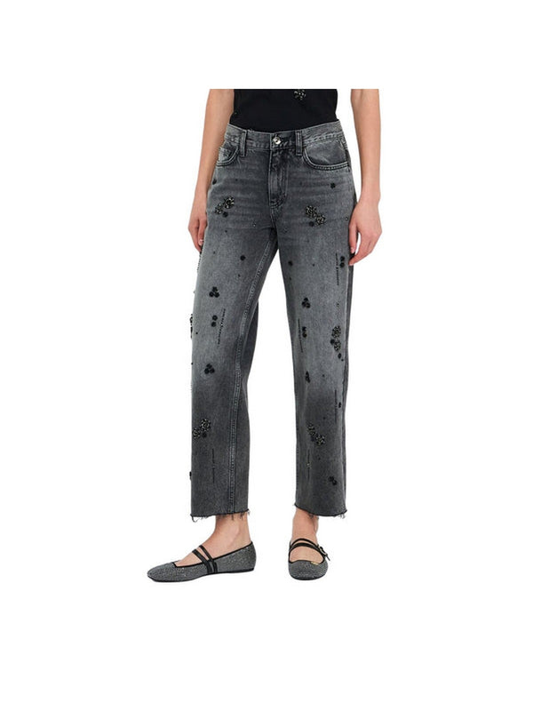 Jeans Donna Liu Jo - Pantalone Straight L.w - Nero