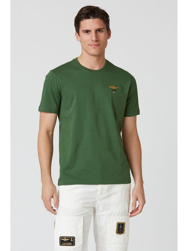 T-shirt Uomo Aeronautica Militare - T-shirt girocollo basica in cotone - Verde