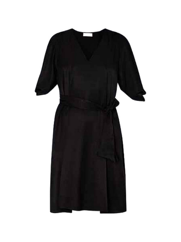 Vestiti casual Donna Liu Jo - Abito in crêpe con cintura - Nero