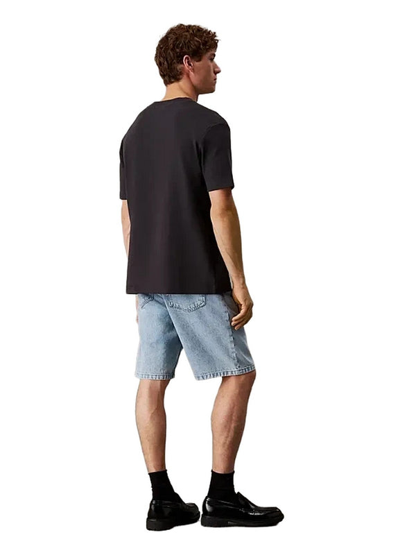 T-shirt Uomo Calvin Klein - T-shirt in cotone elasticizzato con stemma - Nero