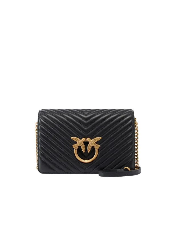 Borse a tracolla Donna Pinko - Classic Love Bag Click Chevron - Nero