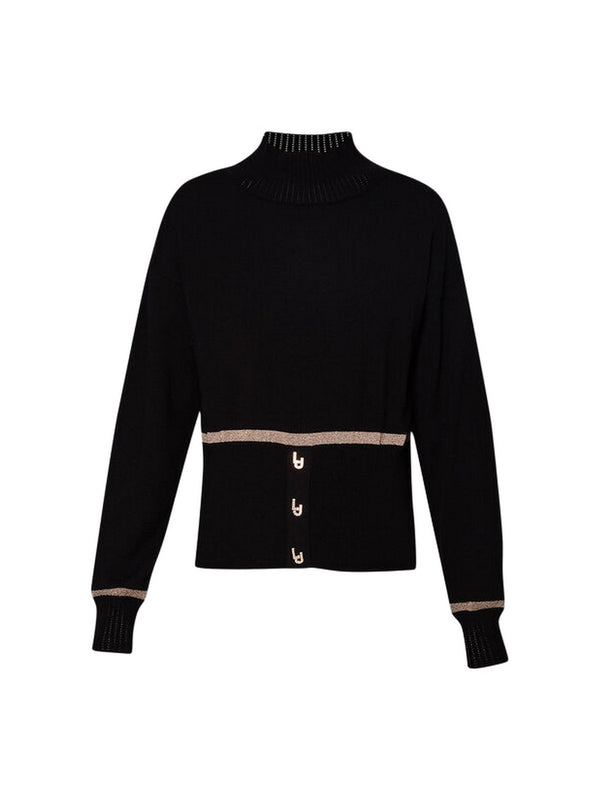 Maglie Donna Liu Jo - Dolcevita con logo - Nero