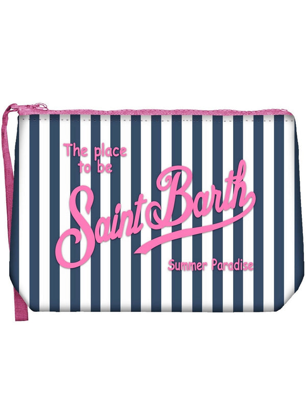 Pochette e Clutch Donna Mc2 Saint Barth - Pochette Aline in scuba con stampa a righe - Blu