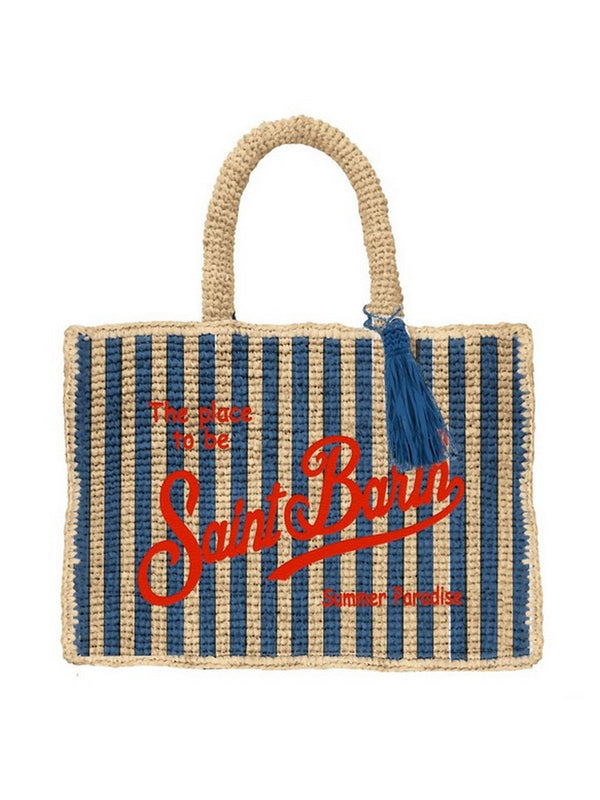 Borse a mano Donna Mc2 Saint Barth - Borsa Colette Raffia Stripes Mini V 61 Emb - Blu