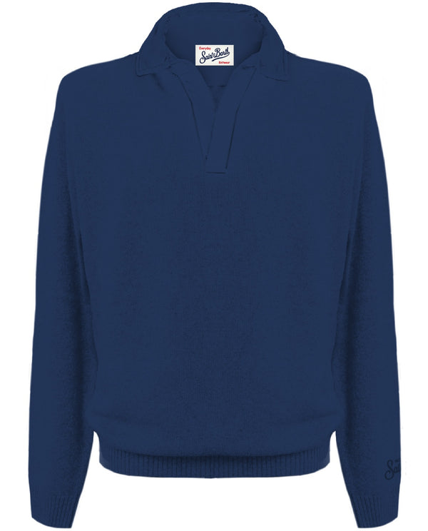 Polo a manica lunga Uomo Mc2 Saint Barth - Maglia Polo Covent - Blu