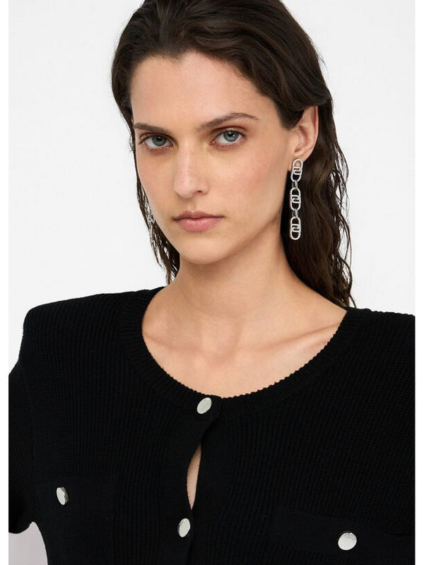 Vestiti casual Donna Liu Jo - Abito in maglia con spalline imbottite - Nero