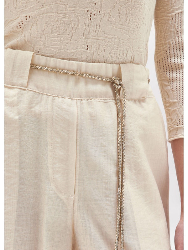 Pantaloni Donna Blugirl - Pantaloni A Palazzo In Tencel - Beige