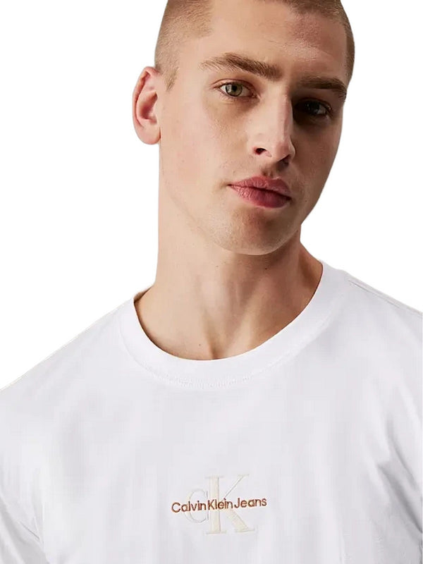 T-shirt Uomo Calvin Klein - T-shirt con monogramma - Bianco