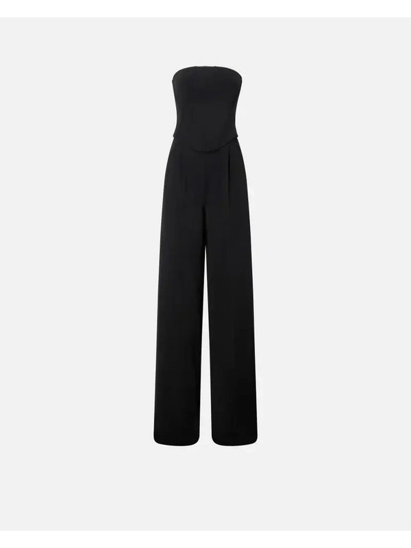 Tute senza manica Donna Pinko - Tuta elegante bustier con pantalone largo - Nero