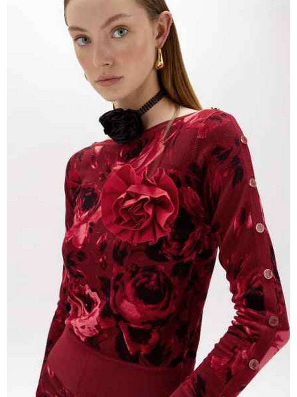 Maglie Donna Blugirl - Maglia Double Face Con Spilla - Rosso