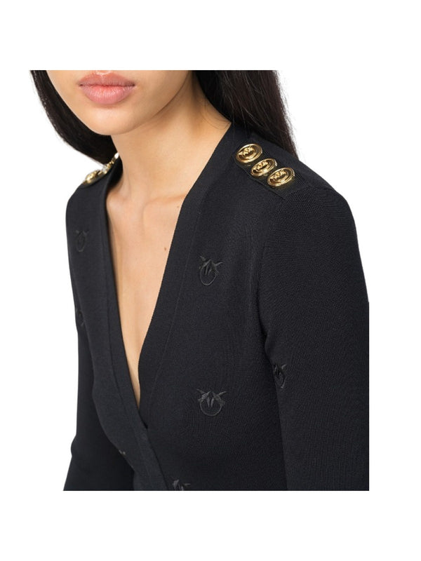 Vestiti casual Donna Pinko - abito DRAGO JAQUARD PIQUET LOGO - Nero