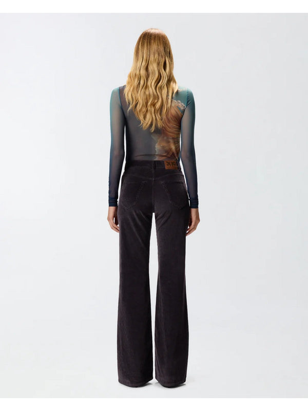 Pantaloni Donna Pinko - Pantaloni flare-fit in velluto a costine - Viola