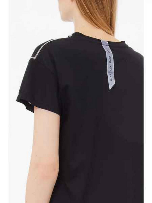 T-shirt Donna Liu Jo - T-Shirt Con Strass - Nero