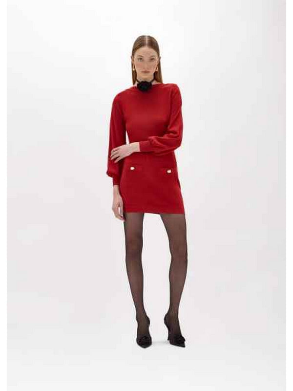 Vestiti casual Donna Blugirl - Abito Corto In Maglia Con Bottoni - Rosso