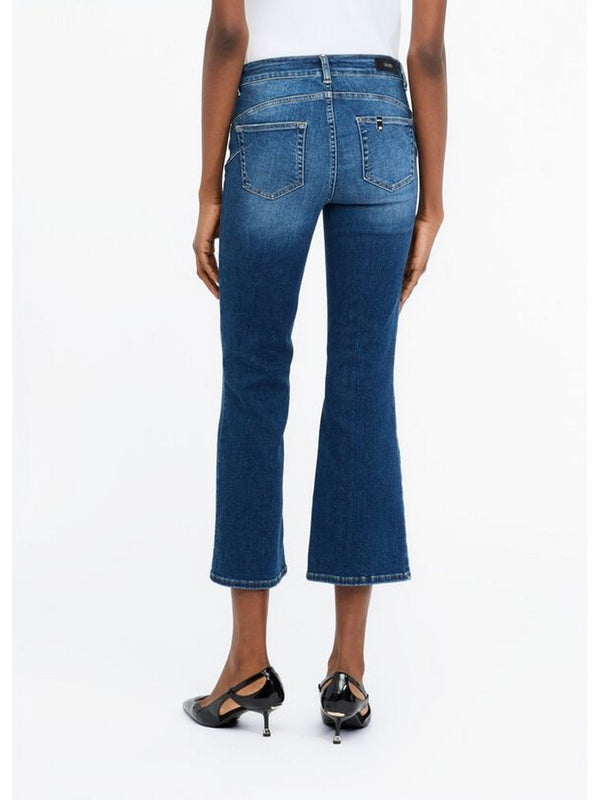 Jeans Donna Liu Jo - Jeans Flaire Con Bottoni Gioiello - Denim