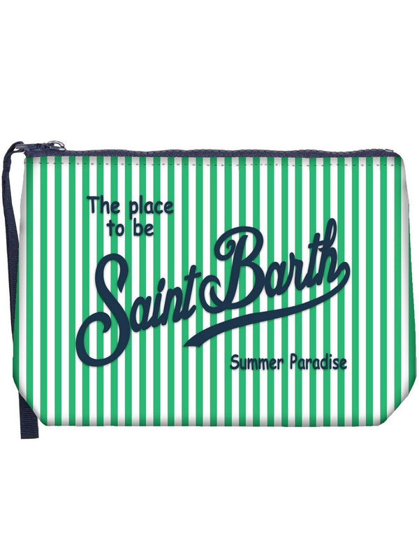 Pochette e Clutch Donna Mc2 Saint Barth - Pochette Aline in scuba con stampa a righe - Verde