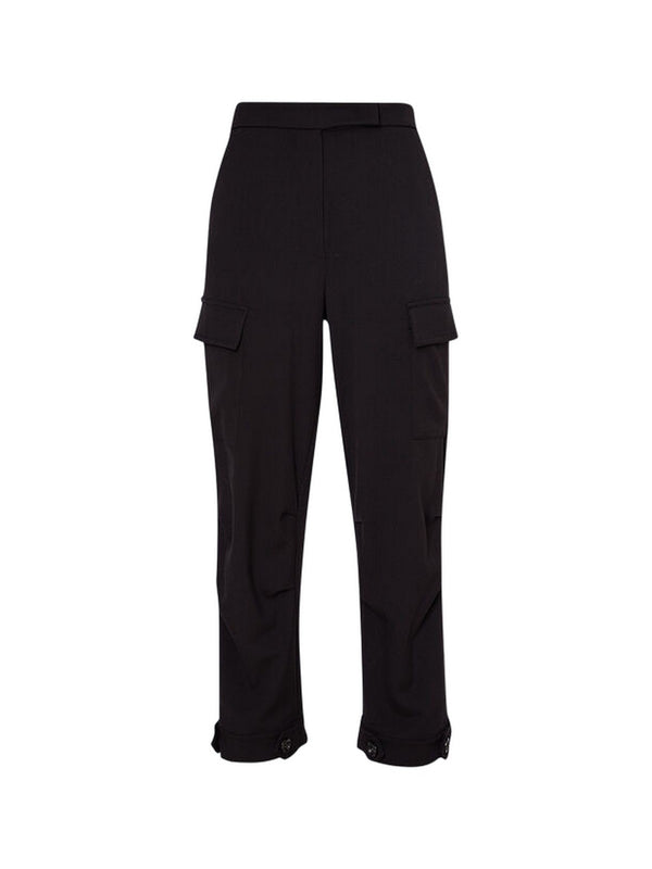 Pantaloni Donna Liu Jo - Pantaloni cargo in flanella stretch - Nero