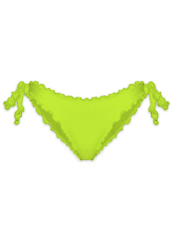 Slip, tanga e culotte Donna Mc2 Saint Barth - Moon slip mare classico color LIME - Lime