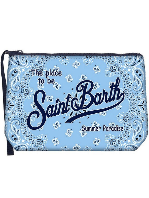 Pochette e Clutch Donna Mc2 Saint Barth - Pochette Aline in scuba con stampa bandana - Azzurro
