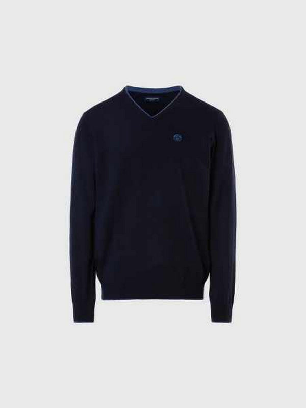 Maglioni Uomo North Sails - Eco cashmere V-neck sweater - Blu