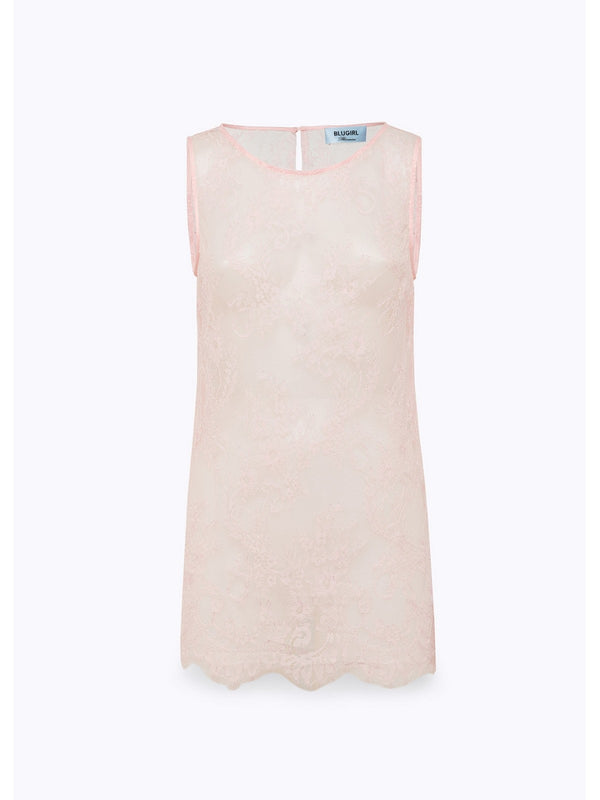 Giacche Donna Blugirl - Giacca Blazer In Crêpe Con Top In Pizzo - Rosa