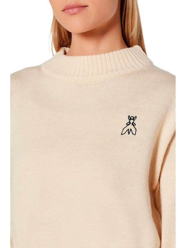 Maglie Donna Patrizia Pepe - Maglia ultra fine in lana con scollo a barca - Panna