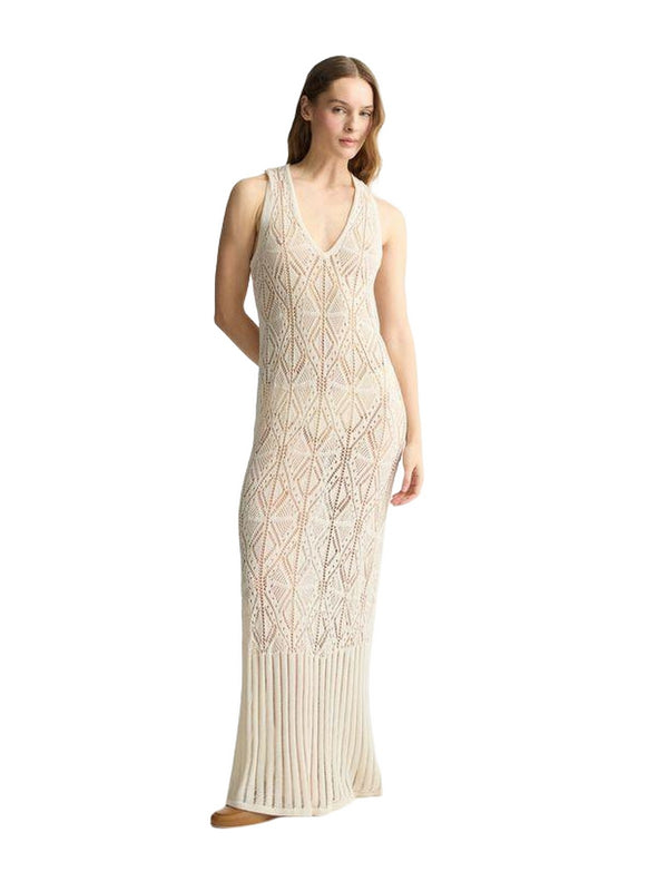 Vestiti da cocktail Donna Liu Jo - Abito in maglia crochet - Avorio