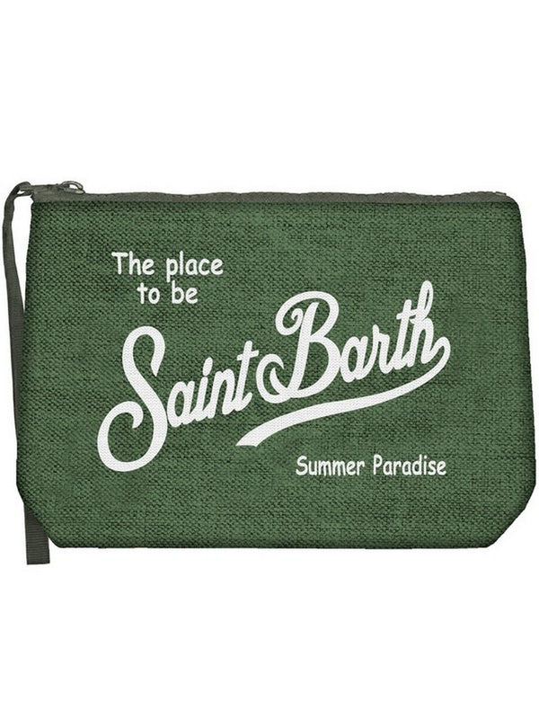 Pochette Uomo Mc2 Saint Barth - Pochette Aline in lino VERDE - Verde