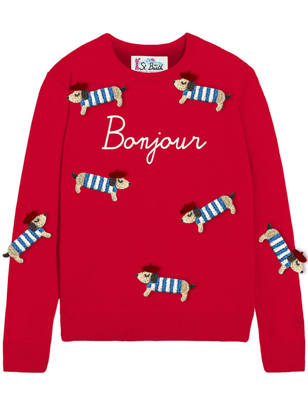 Maglie Donna Mc2 Saint Barth - Maglia New Queen French Dog - Rosso