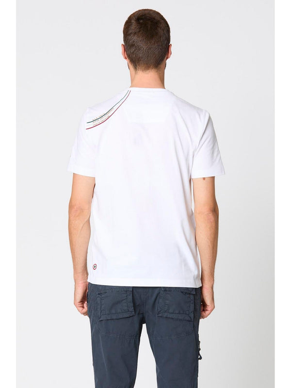 T-shirt Uomo Aeronautica Militare - T-shirt ricamata con logo applicato - Bianco